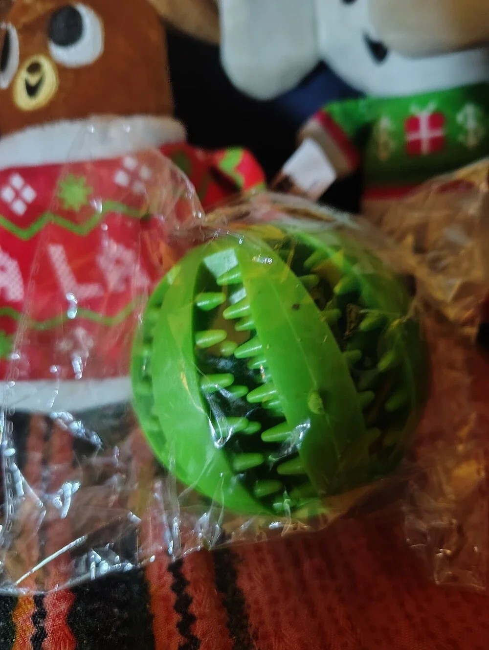 NWT BarkBox Holiday Dog Toy Lot of 3 - Dwight Elephant, Sleigh Belle &Green Ball